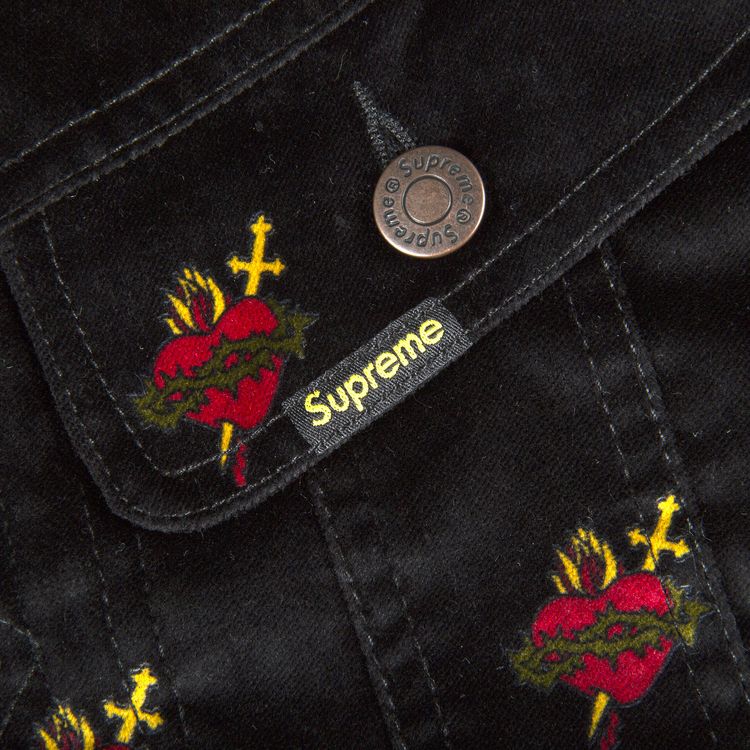 Supreme Velvet Trucker Jacket Black