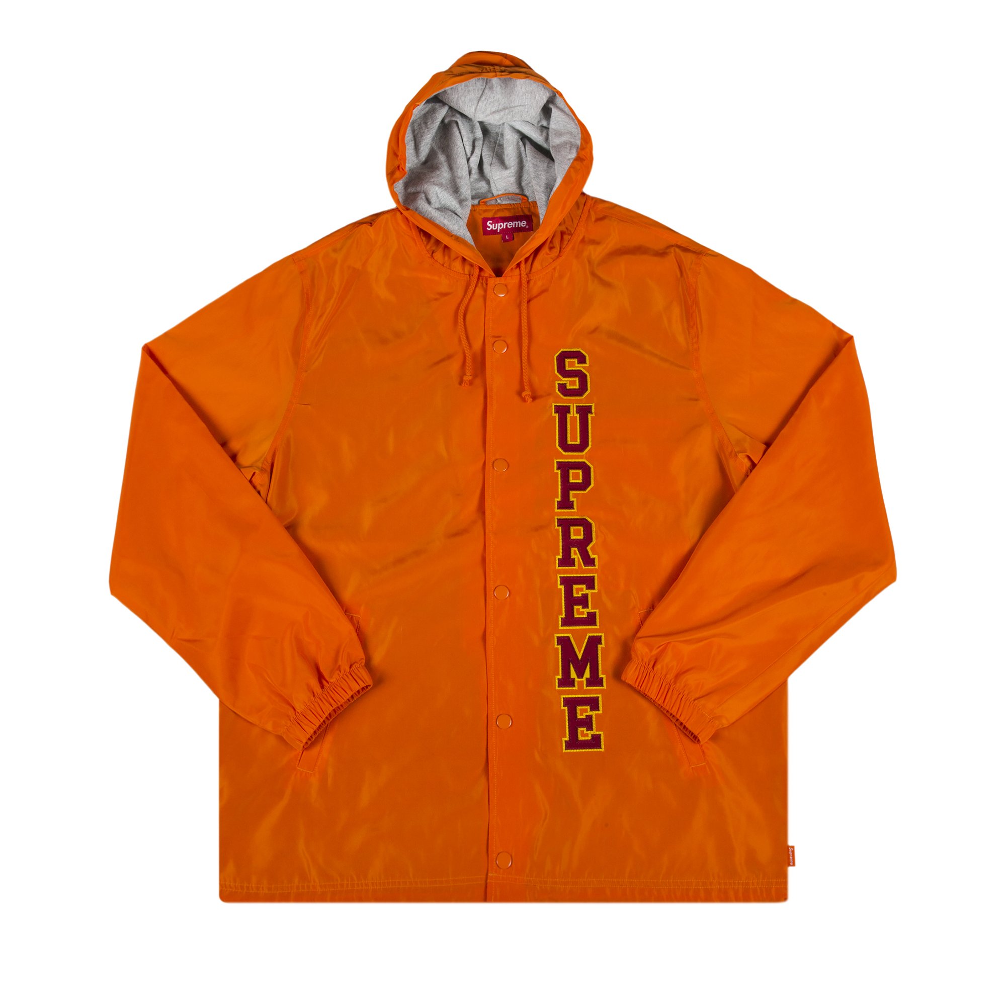 Buy Supreme Vertical Logo Hooded Coaches Jacket 'Orange' - SS17J23