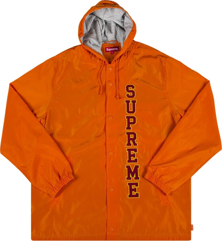 Supreme Vertical Logo Hooded Coaches Jacket 'Orange'