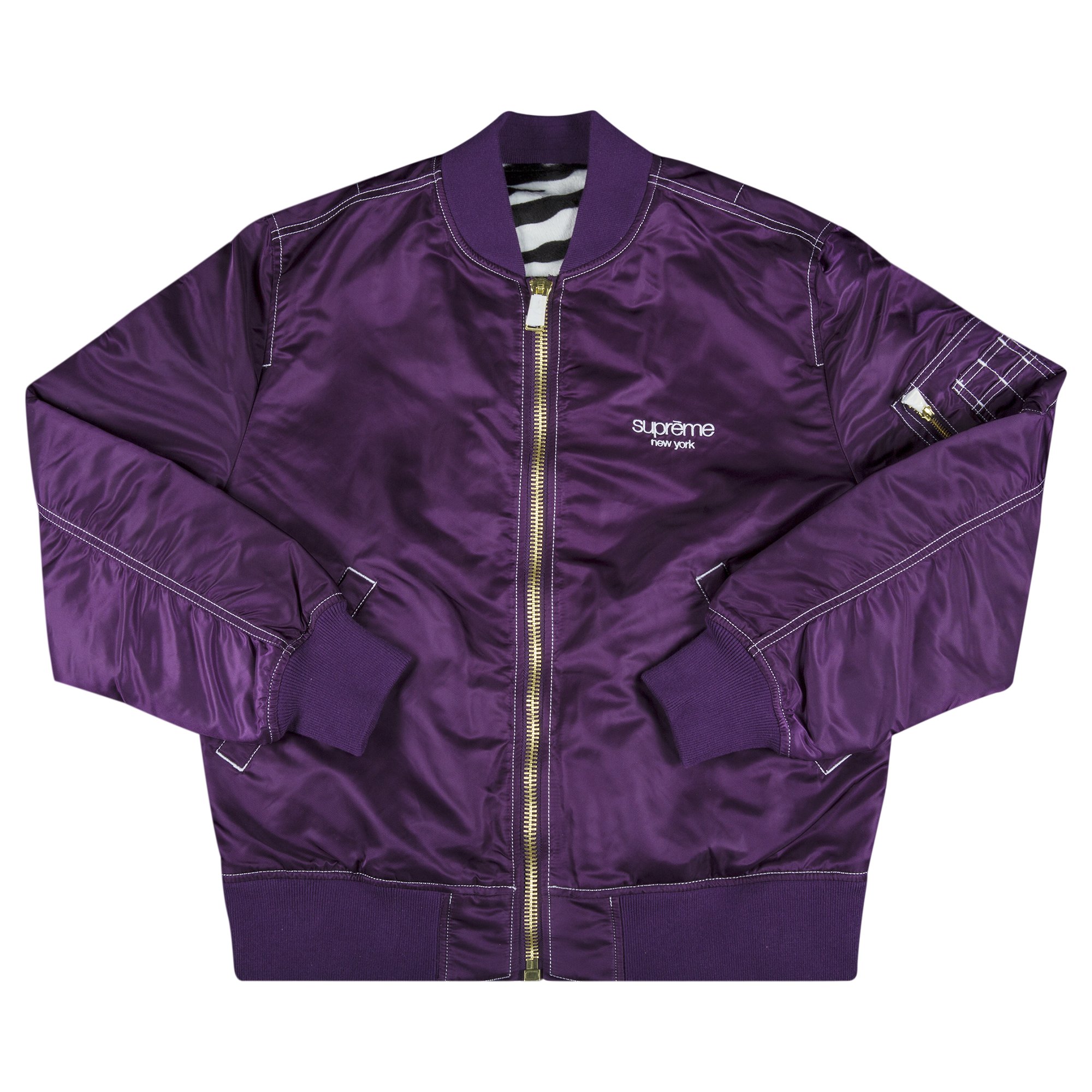 Buy Supreme Contrast Stitch Reversible MA-1 Jacket 'Purple