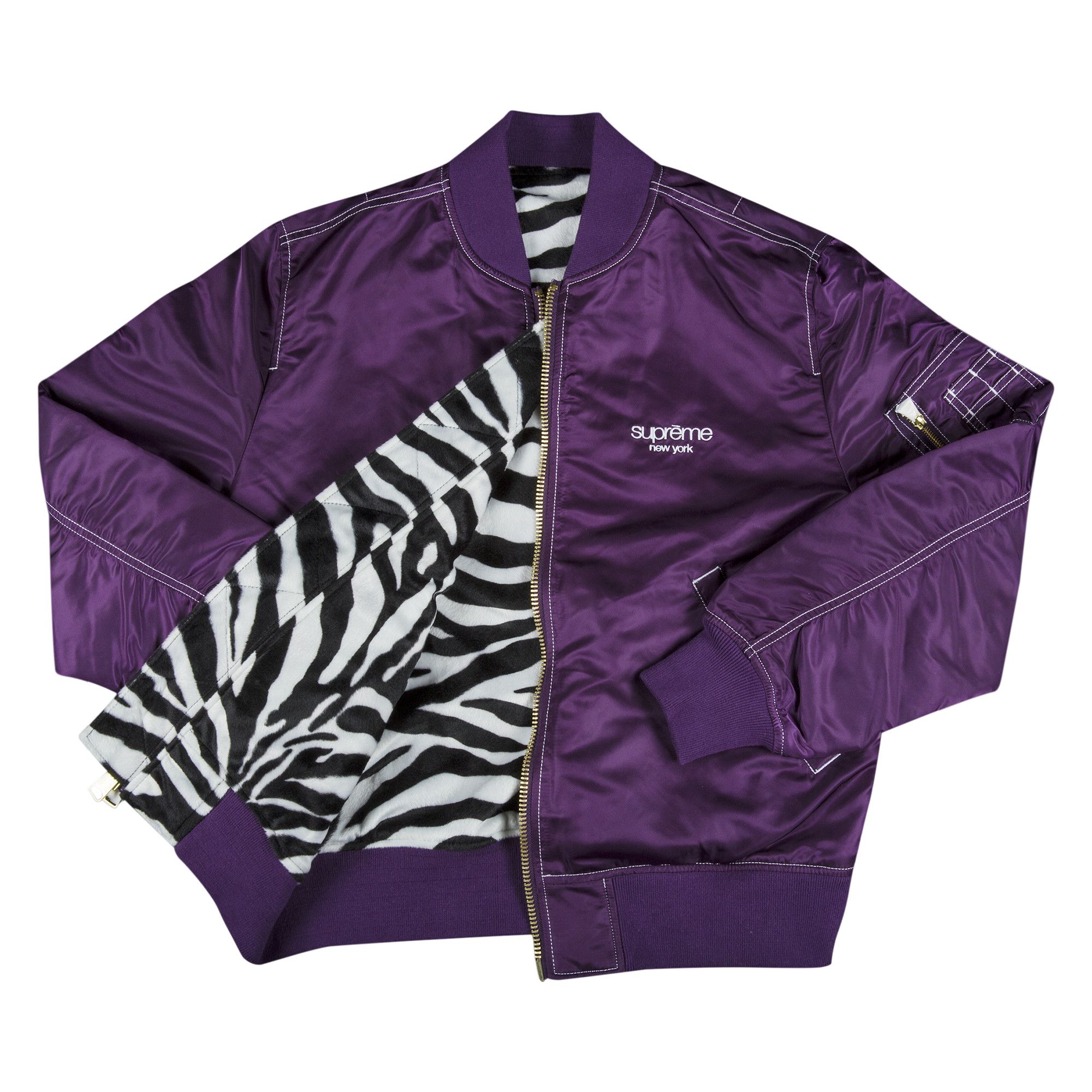 Buy Supreme Contrast Stitch Reversible MA-1 Jacket 'Purple