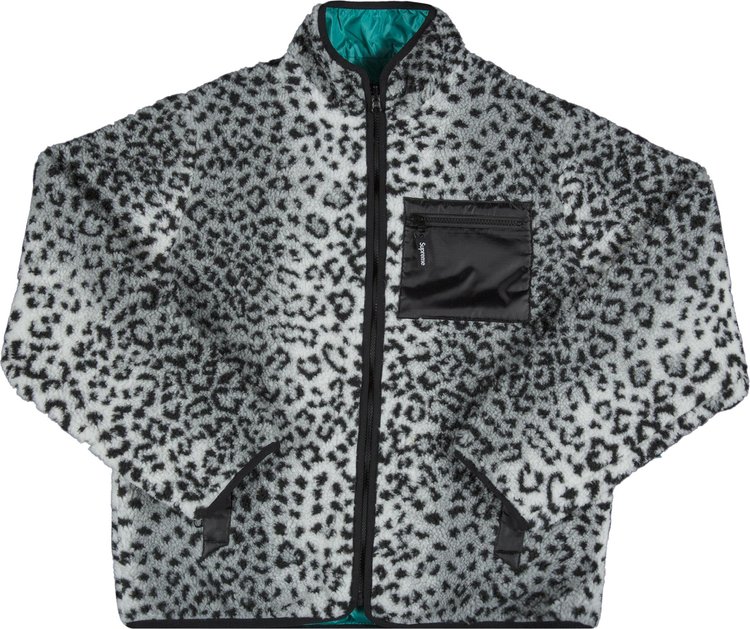 Supreme Reverse Leopard Fleece Jacket 'Teal'