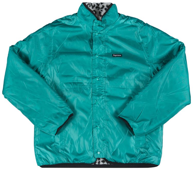 Supreme Reverse Leopard Fleece Jacket Teal