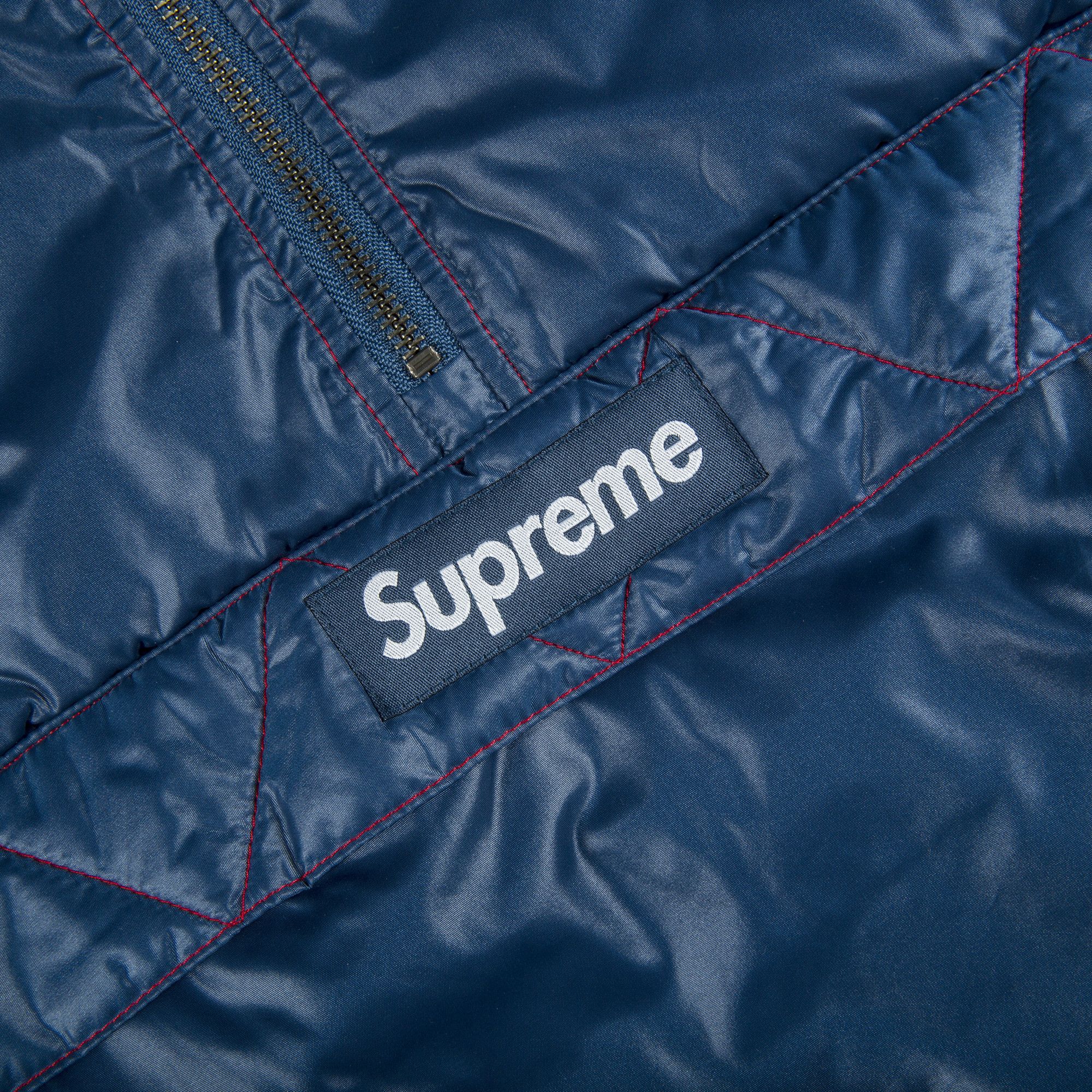 Buy Supreme Contrast Stitch Pullover 'Navy' - FW17J81 NAVY | GOAT