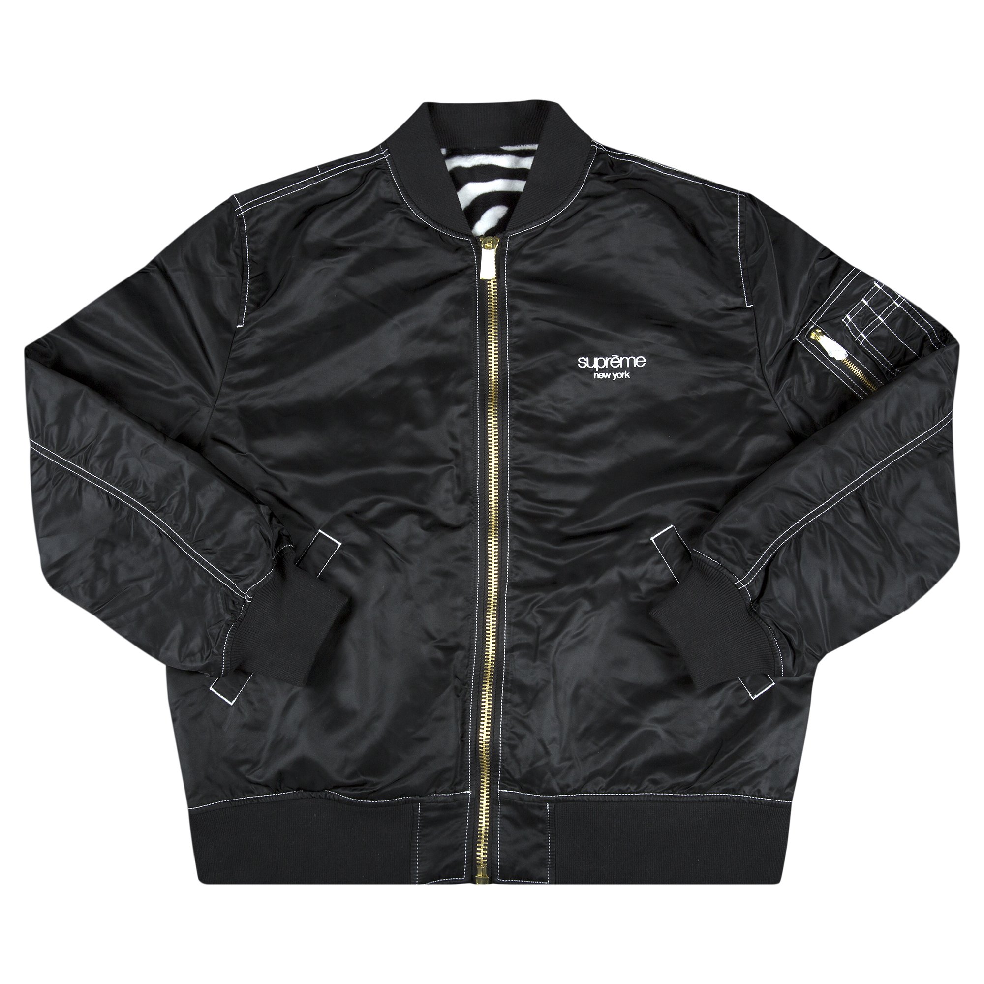 Buy Supreme Contrast Stitch Reversible MA-1 Jacket 'Black