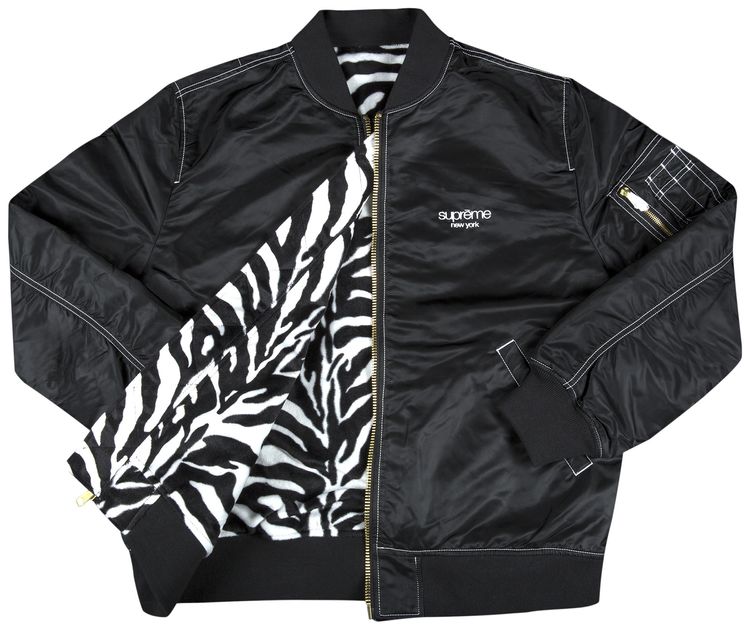 Supreme Contrast Stitch Reversible MA 1 Jacket Black