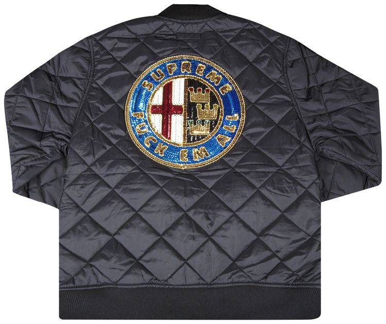 Buy Supreme Sequin Patch Quilted Bomber Jacket 