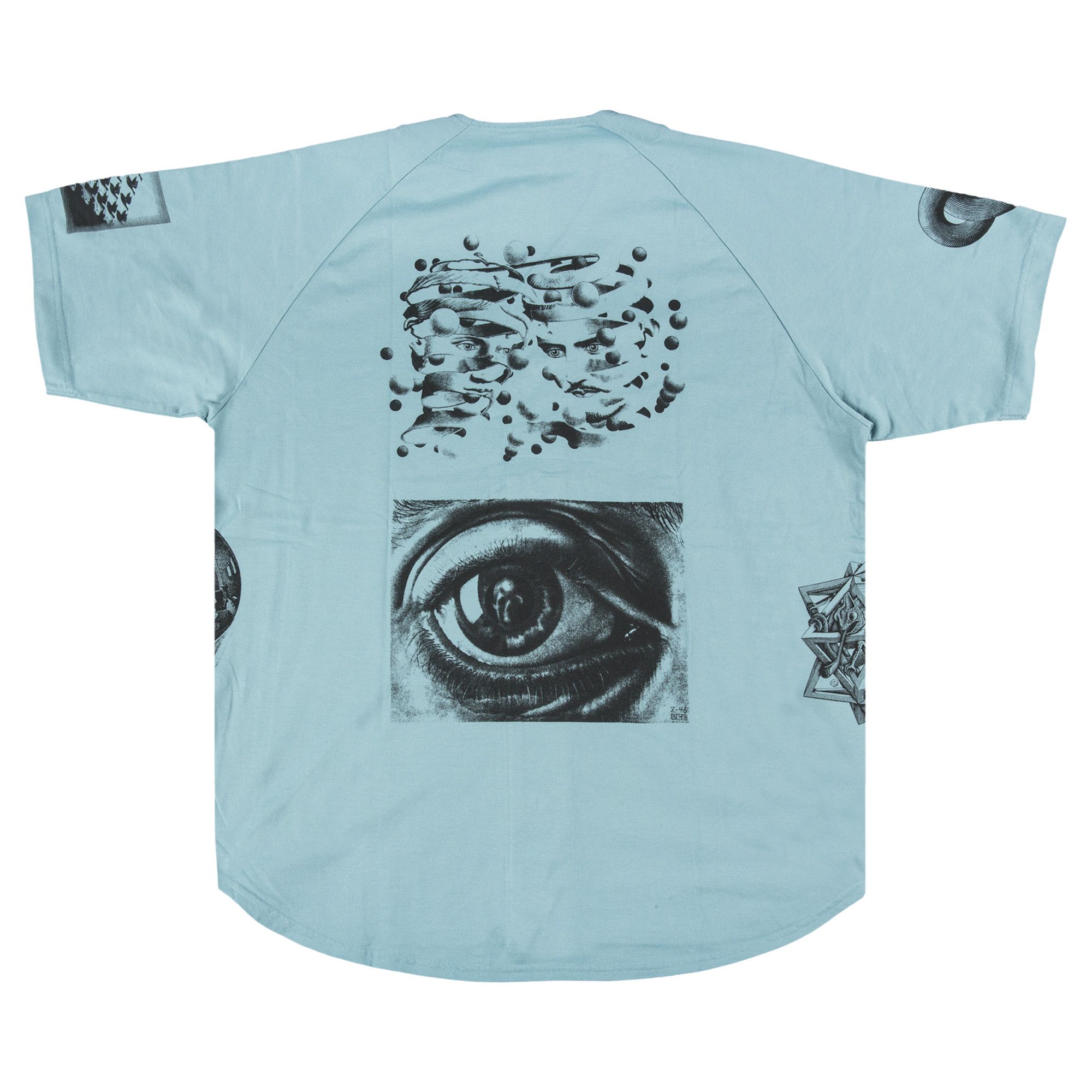 【S】M.C escher cotton basball jersey Buy Supreme M.C. Escher Cotton Baseball Jersey 'Slate' - SS17KN66