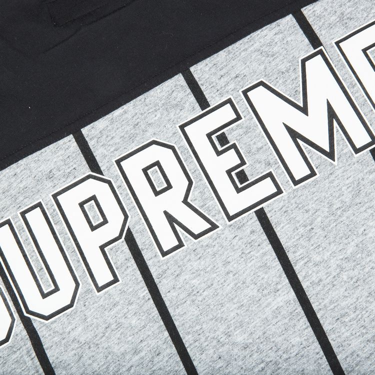 Supreme Pinstripe Short Sleeve Football T Shirt Grey