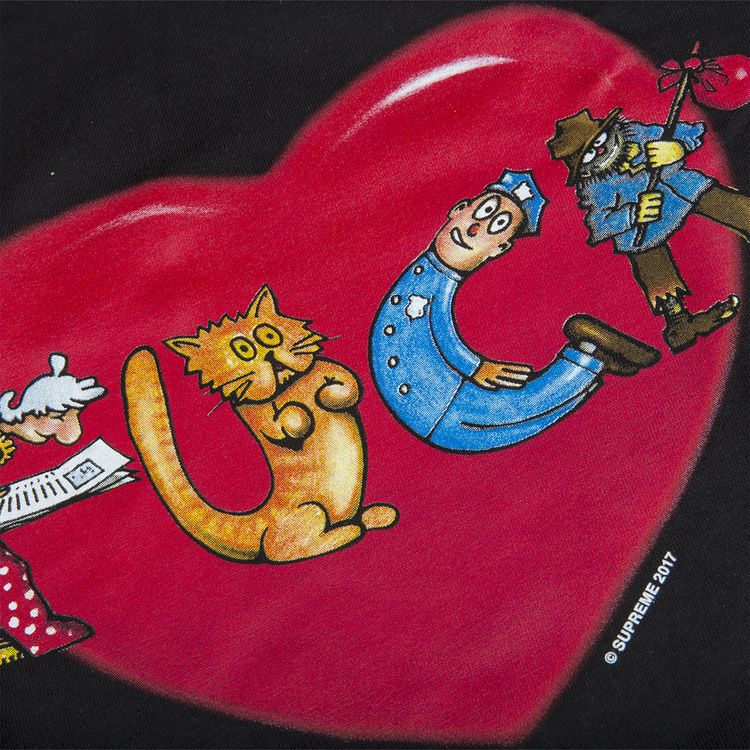 Supreme Heart T Shirt Black