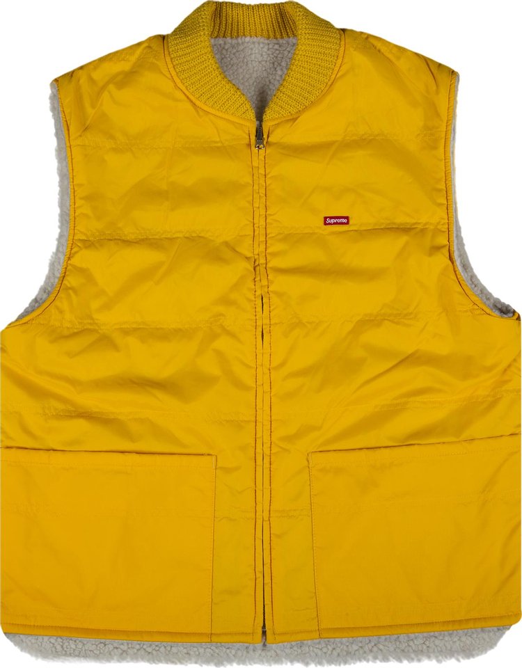 Supreme Sherpa Fleece Reversible Work Vest 'Yellow'