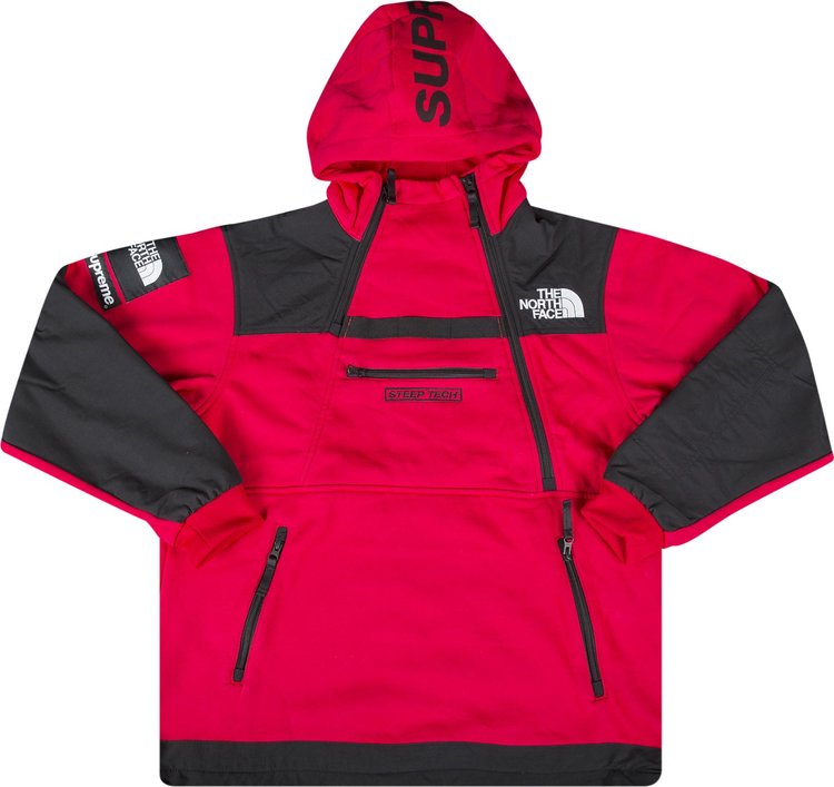 Supreme The North Face Logo Hooded Fleece Jacket Red