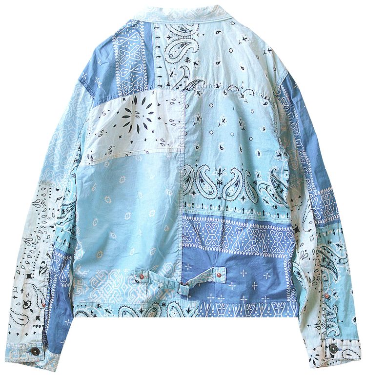 Kapital Gauze Bandana Patchwork 1st Jacket Sax