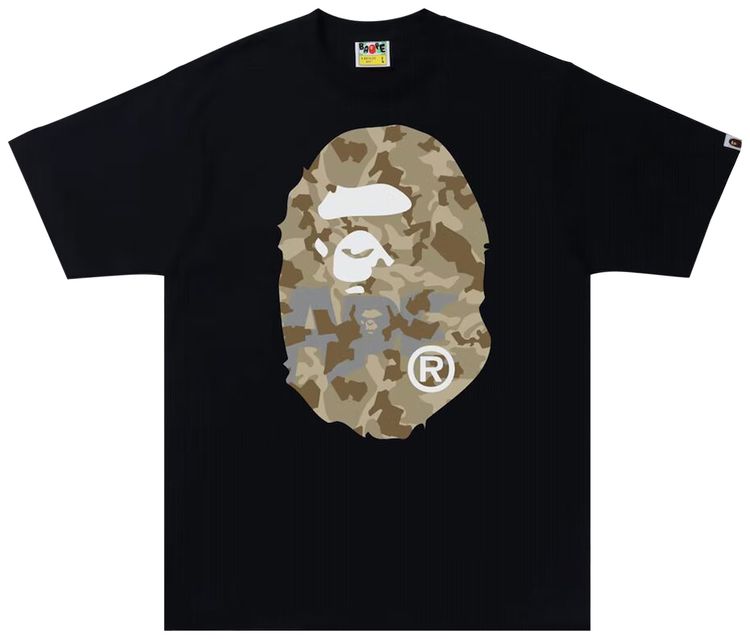 BAPE Sand Camo Big Ape Head Tee BlackBeige