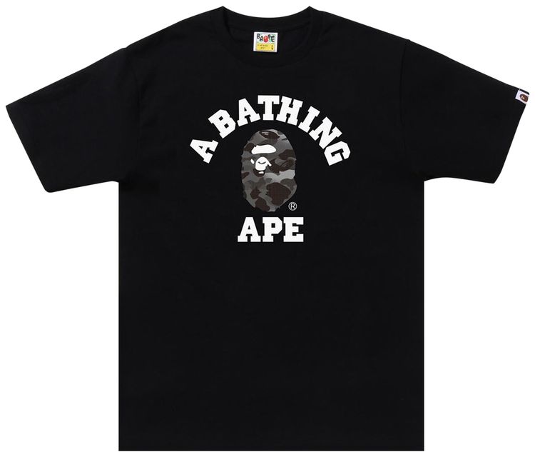 BAPE Grid Camo College Tee Black