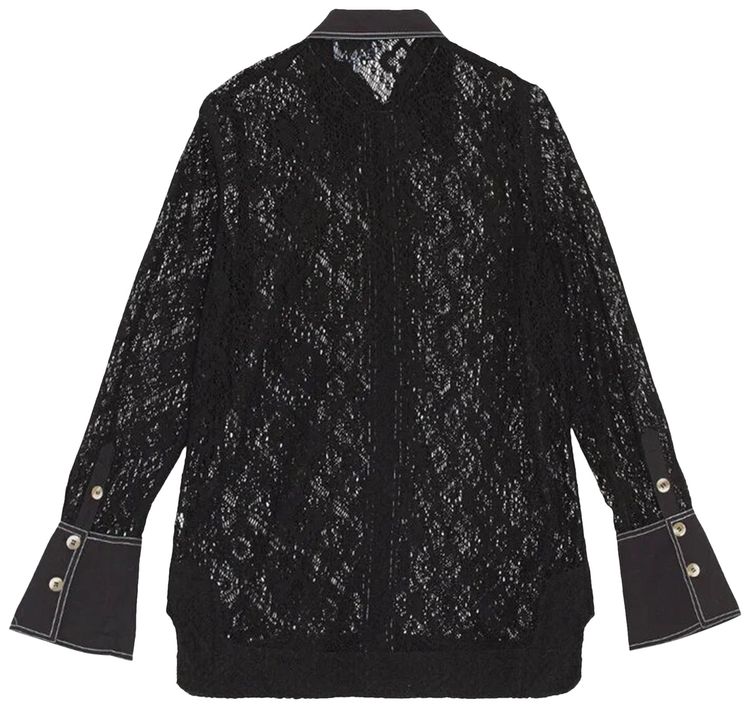 GANNI Lace Shirt Black