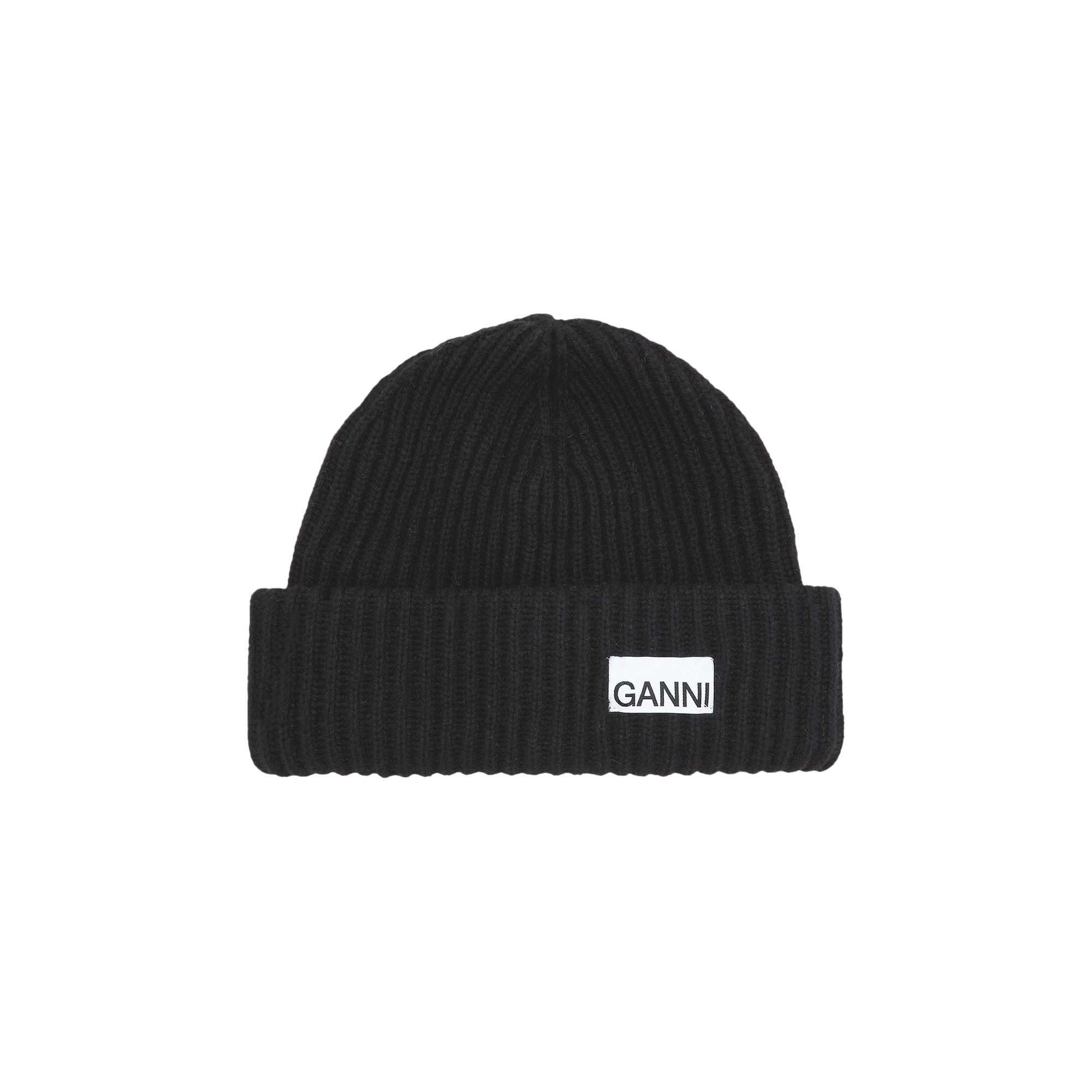 Buy GANNI Wool Beanie 'Black' - A4429 BLAC | GOAT