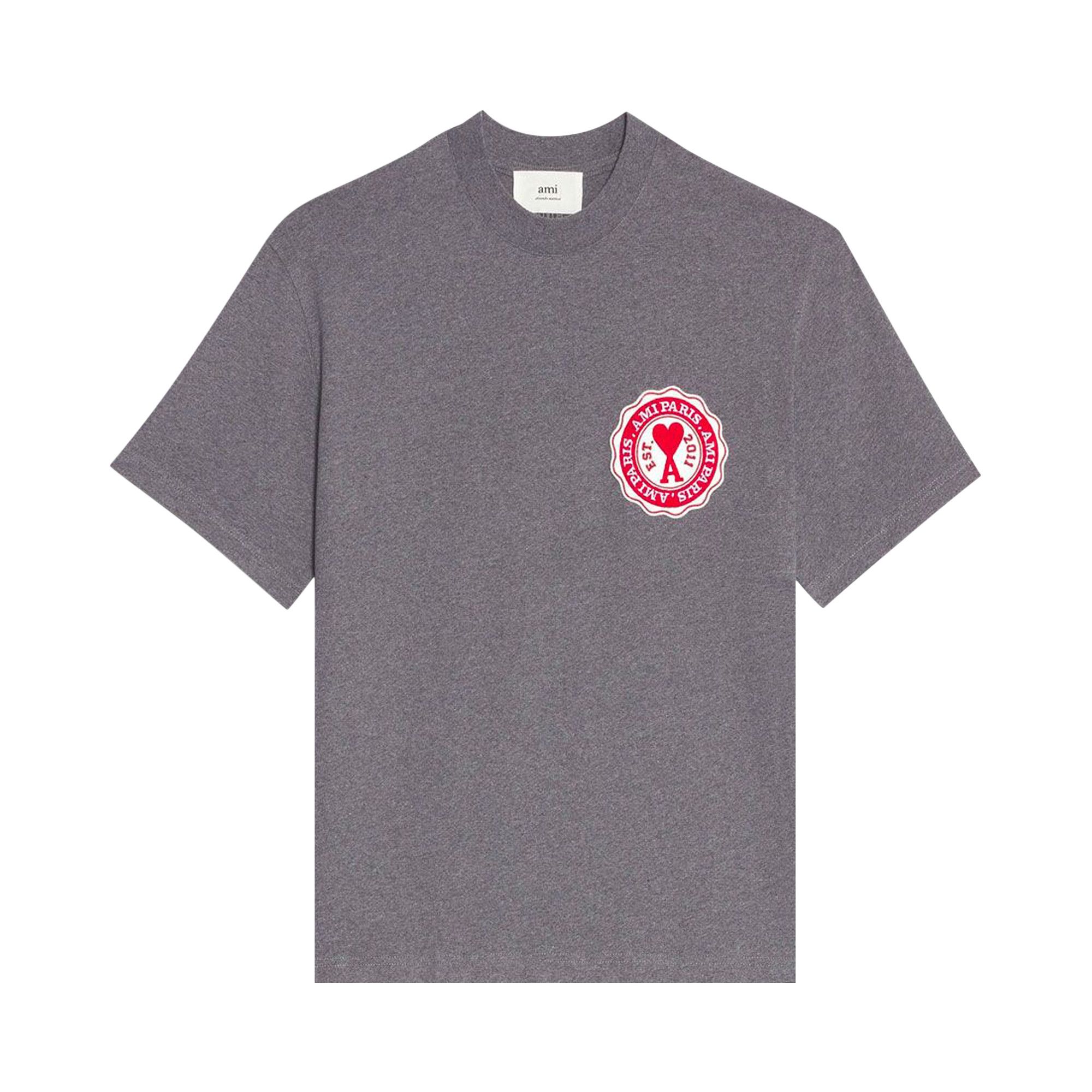 Buy Ami France Patch T-Shirt 'Heather Grey' - UTS011 717 055 | GOAT