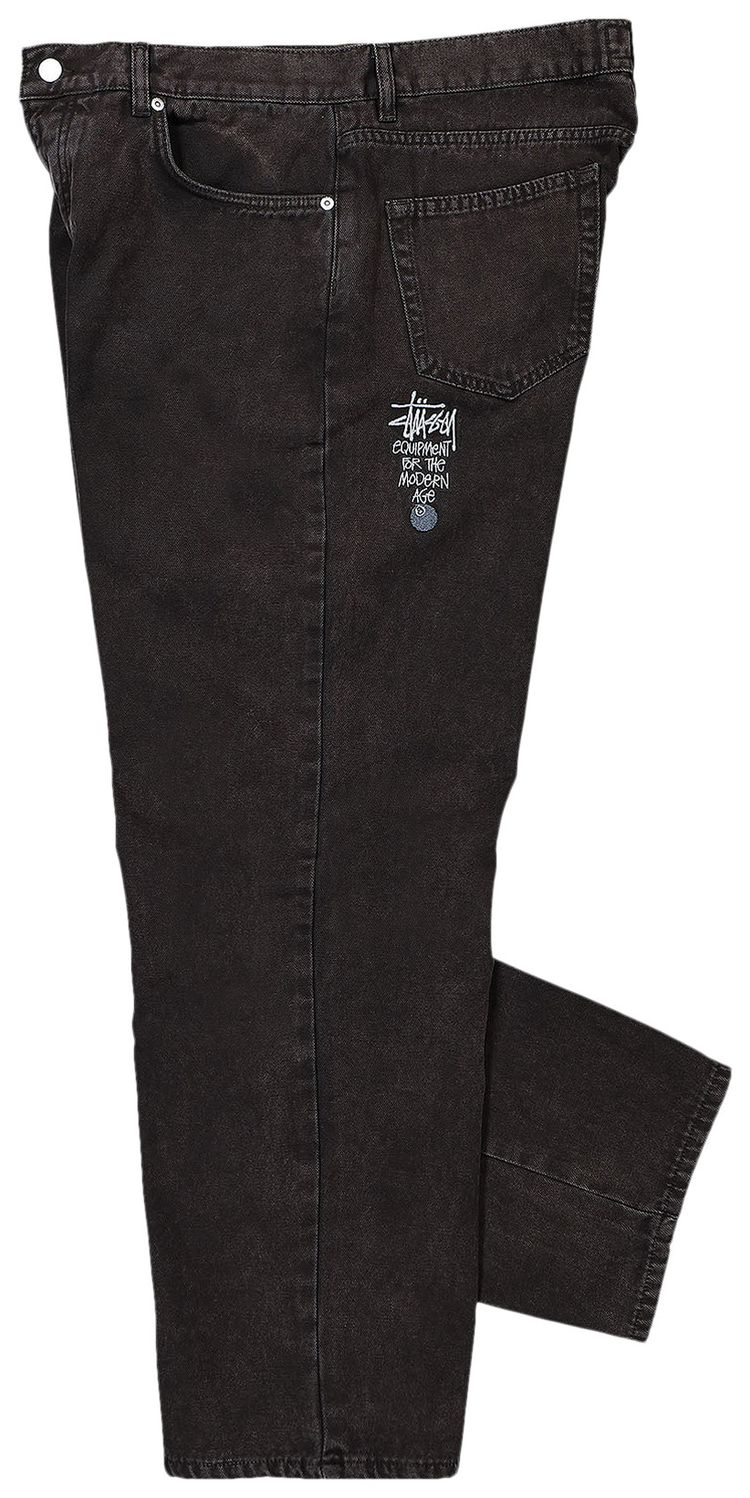 Stussy Washed Canvas Big Ol Jeans Black