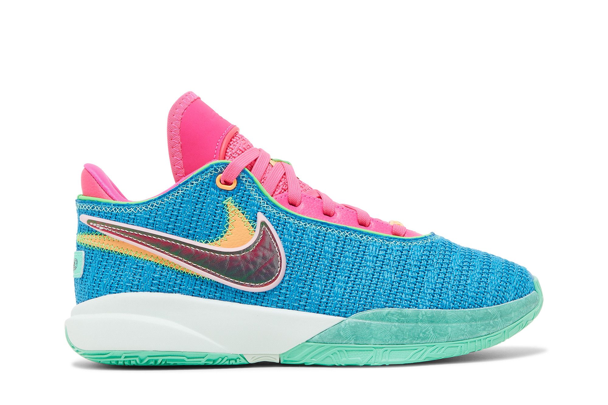 Pink and 2025 blue lebrons