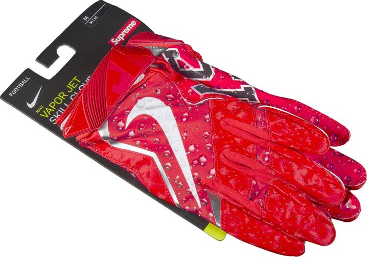 Supreme x Nike Vapor Jet 4.0 Football Gloves 'Red'