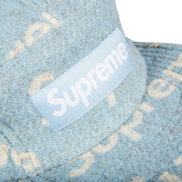 Supreme Harris Tweed Camp Cap Blue