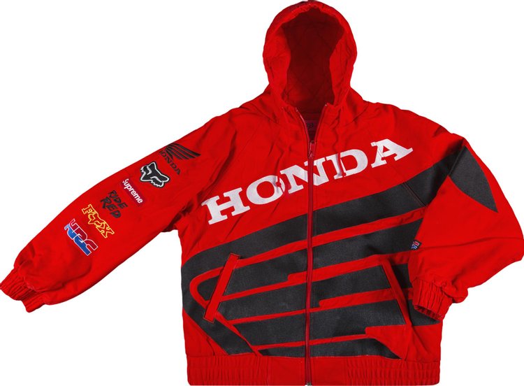 Supreme x Honda Fox Racing Puffy Zip Up Jacket 'Red'