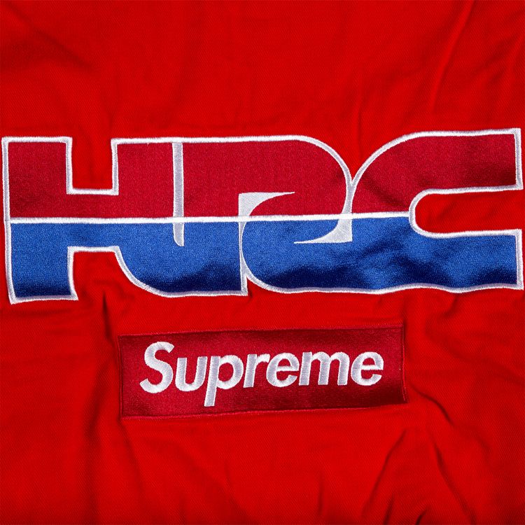 Supreme x Honda Fox Racing Puffy Zip Up Jacket Red