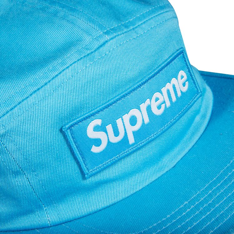 Supreme Washed Chino Twill Camp Cap Neon Blue