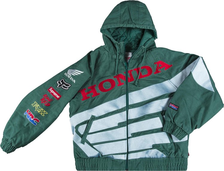 Supreme x Honda Fox Racing Puffy Zip Up Jacket 'Green'