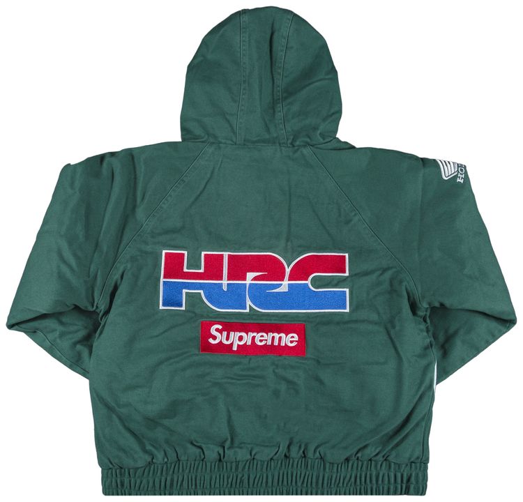 Supreme x Honda Fox Racing Puffy Zip Up Jacket Green