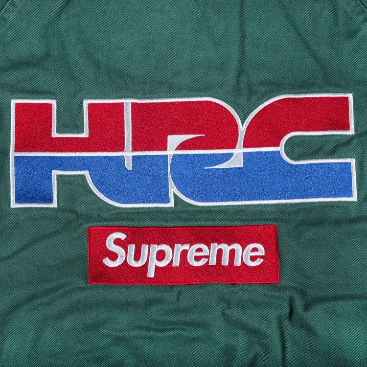 Supreme x Honda Fox Racing Puffy Zip Up Jacket Green