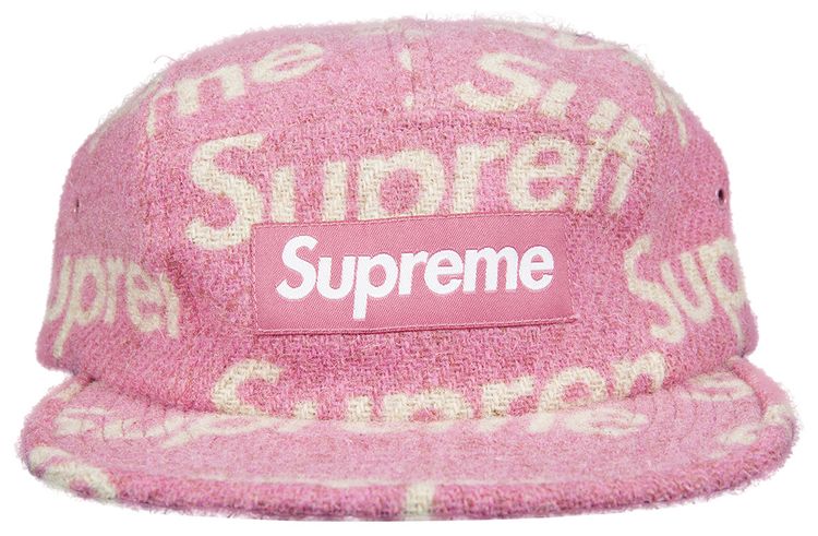 Supreme Harris Tweed Camp Cap Pink