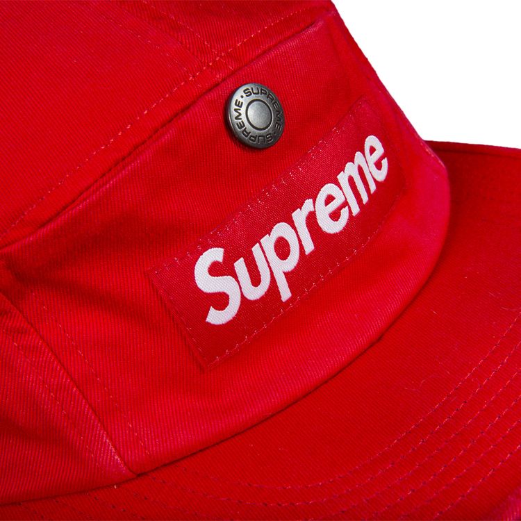 Supreme Snap Button Pocket Camp Cap Red