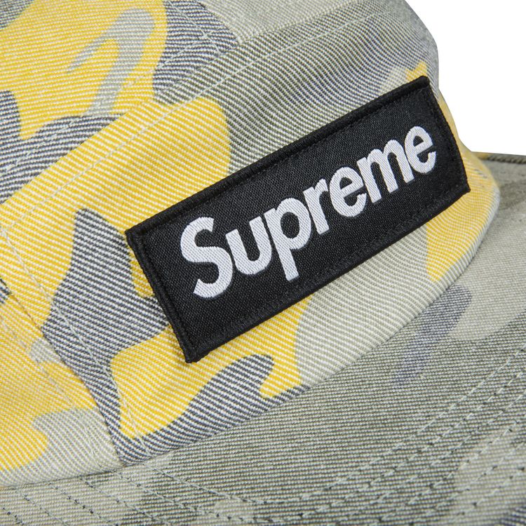 Supreme Washed Out Camo Camp Cap Yellow