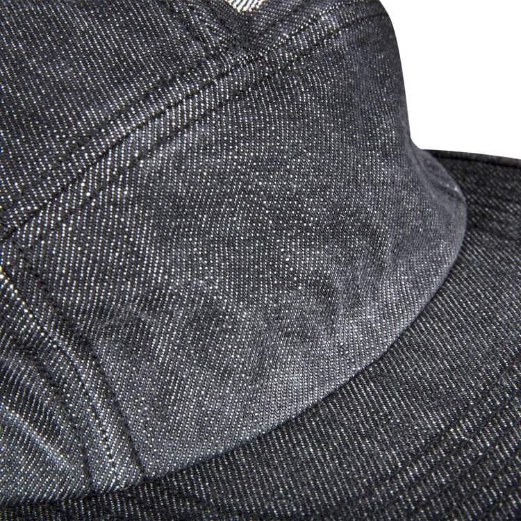 Supreme Top Logo Denim Camp Cap Black