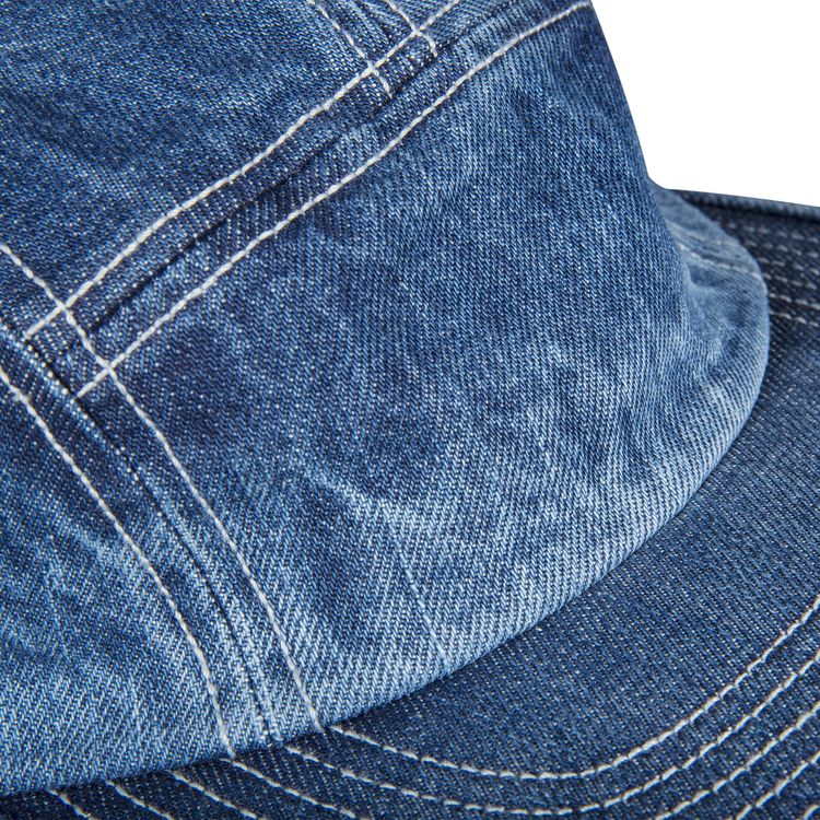 Supreme Top Logo Denim Camp Cap Blue