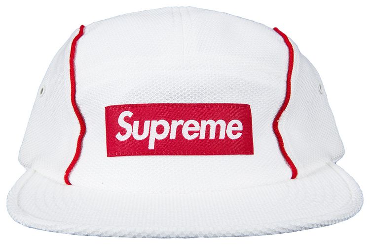 Supreme Pique Piping Camp Cap White