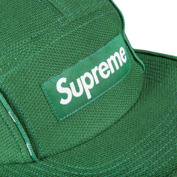 Supreme Pique Piping Camp Cap Green