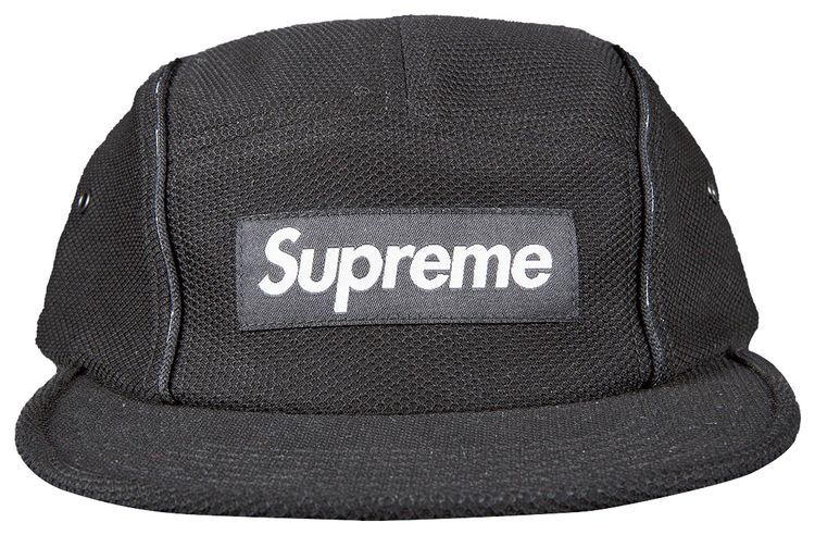 Supreme Pique Piping Camp Cap Black