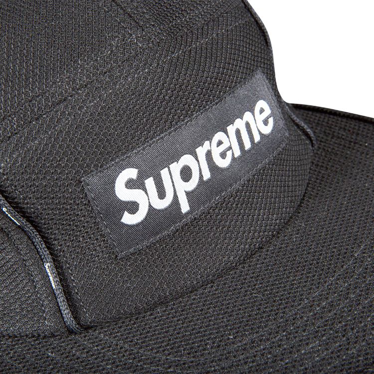 Supreme Pique Piping Camp Cap Black