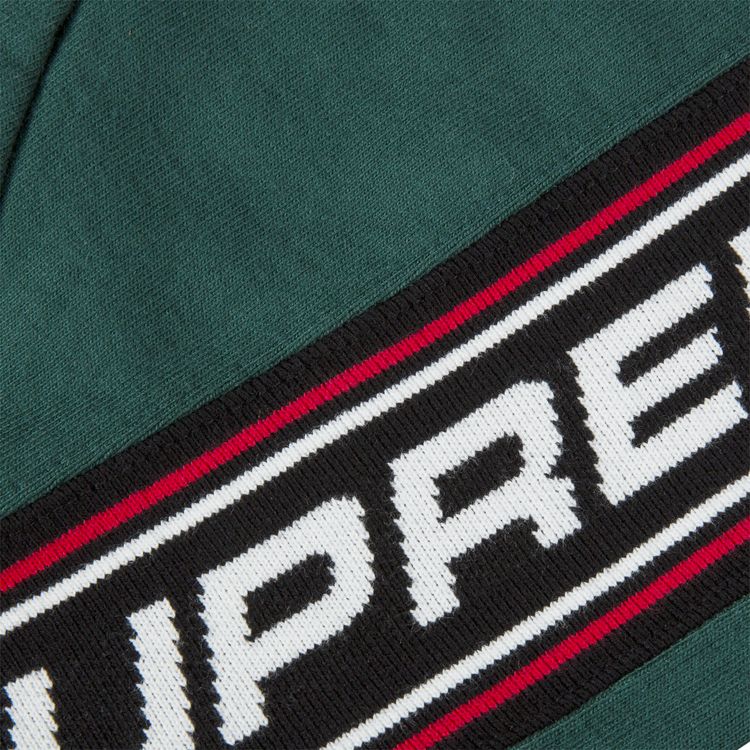 Supreme Text Rib Hooded Sweatshirt Green