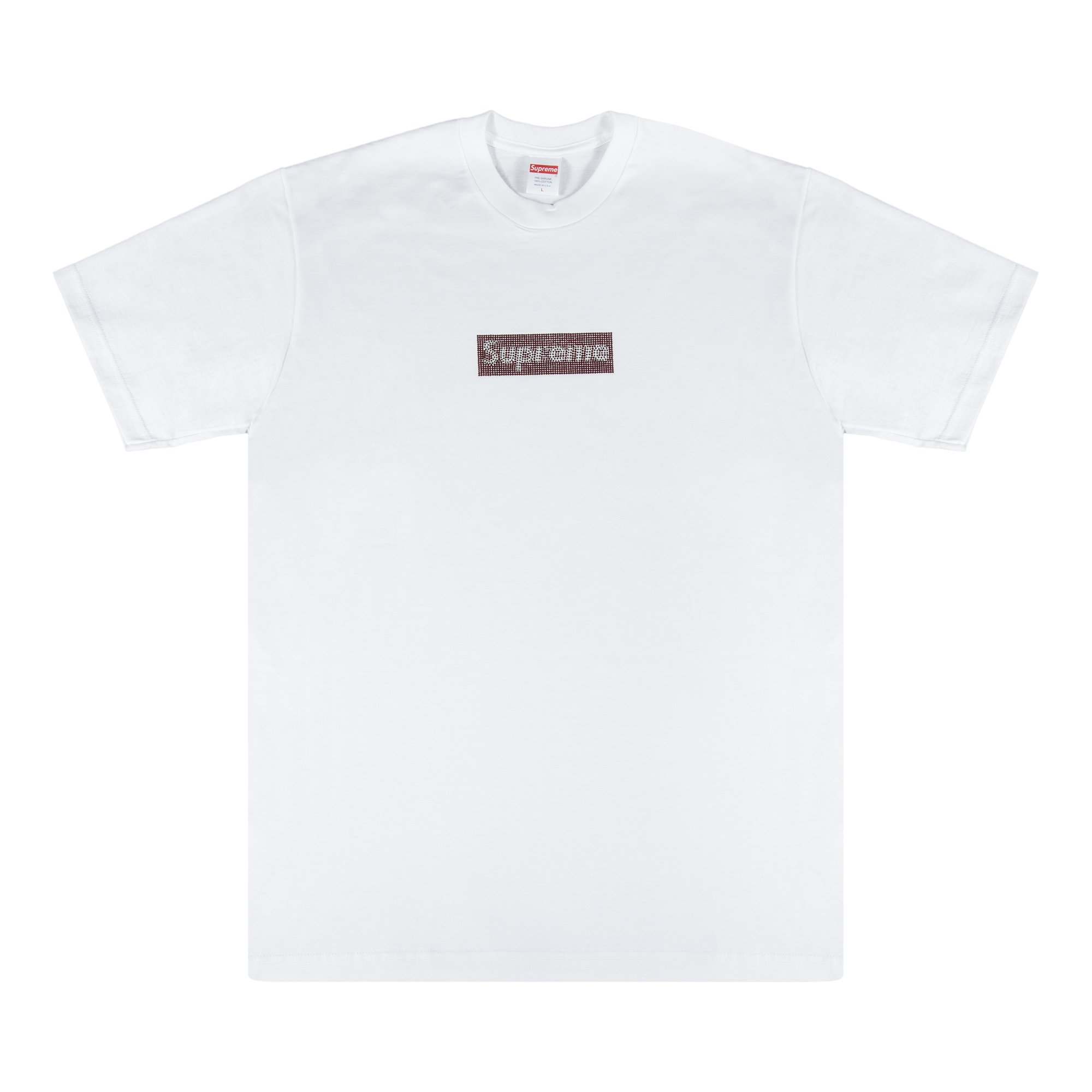 Supreme x Swarovski Box Logo T-Shirt 'White' | GOAT
