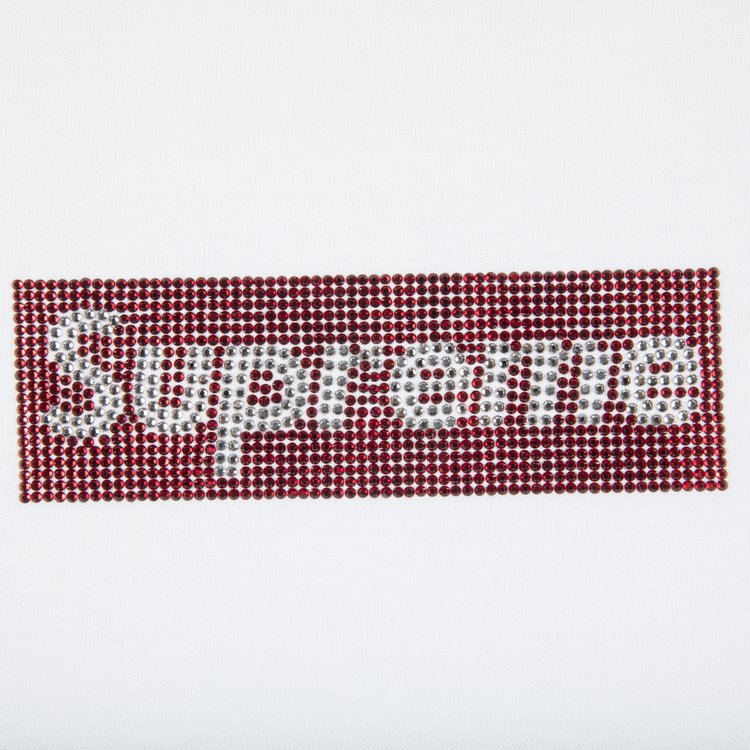 Supreme x Swarovski Box Logo T Shirt White