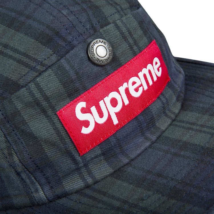 Supreme Snap Button Pocket Camp Cap Plaid