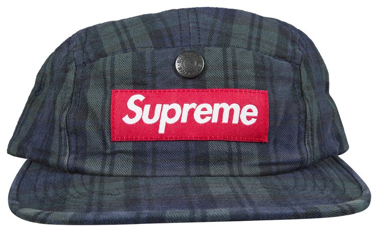 Supreme Snap Button Pocket Camp Cap Plaid
