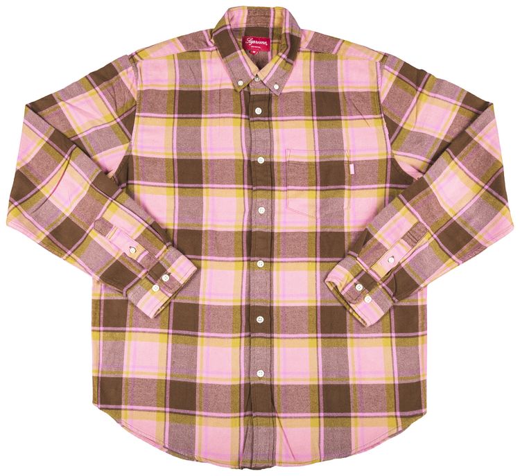 Supreme Plaid Flannel Shirt Pink