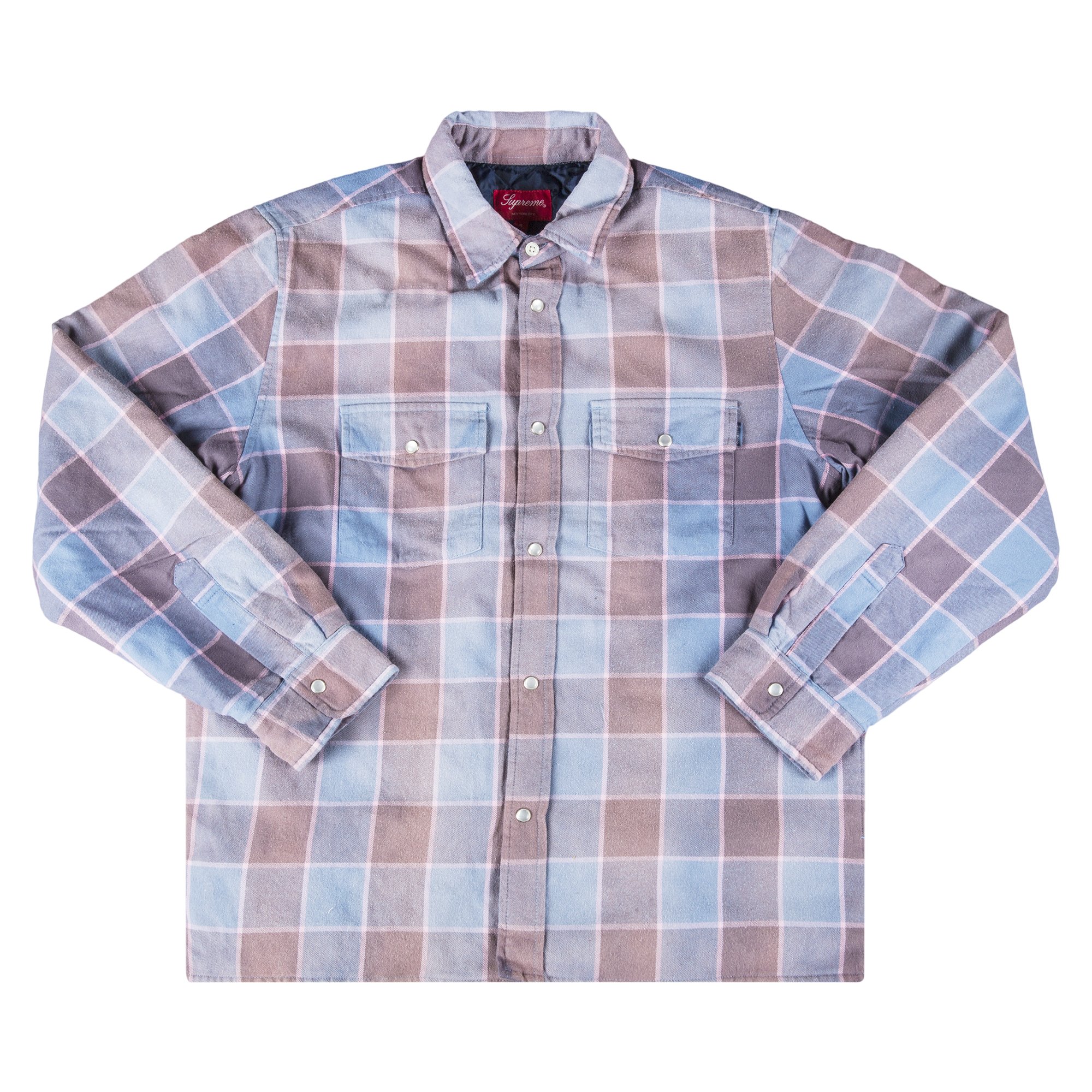 Buy Supreme Quilted Faded Plaid Flannel 'Blue' - FW18S99 BLUE | GOAT