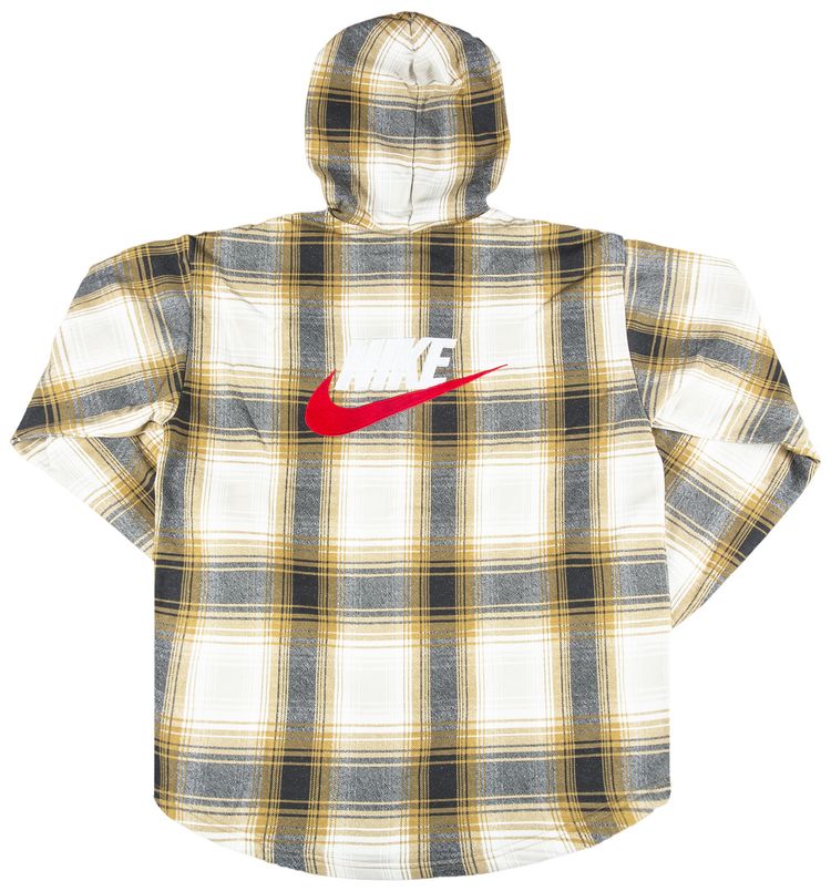 Supreme x Nike Plaid Hooded Sweatshirt Mustard