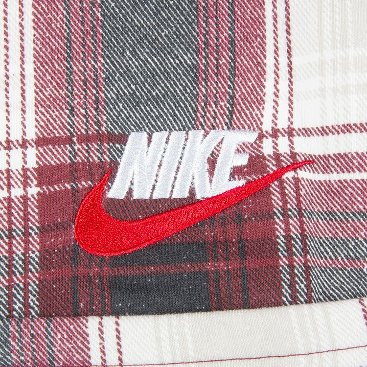 Supreme x Nike Plaid Hooded Sweatshirt Burgundy
